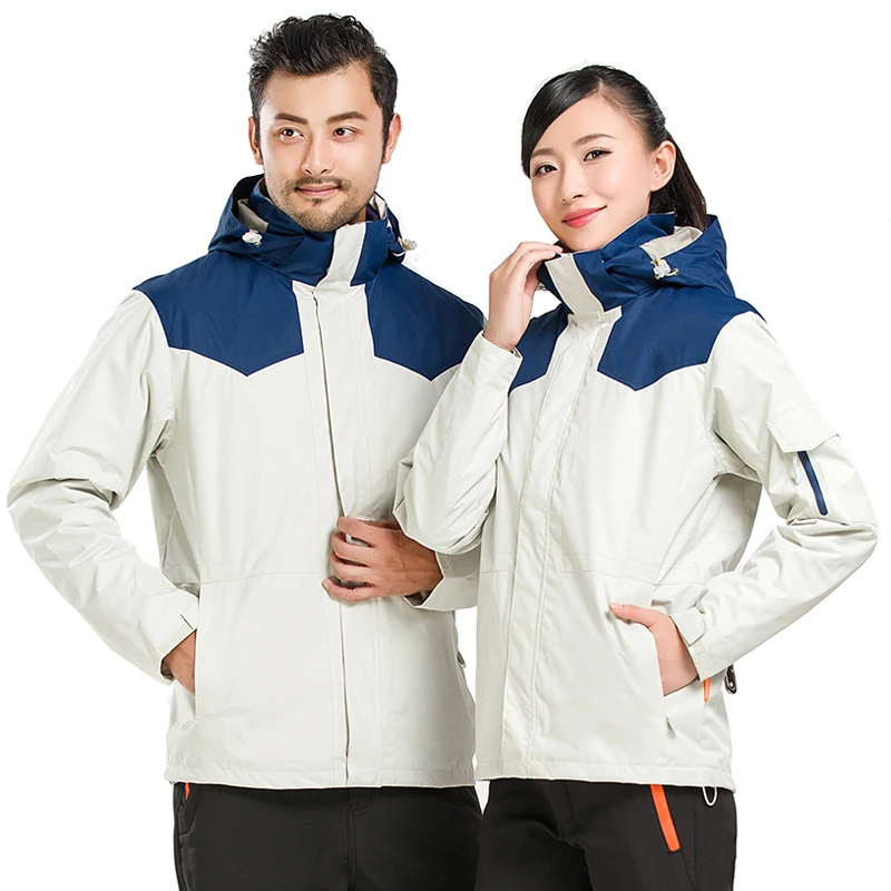 Waterproof Warm Men&Women Two Piece Jackets Camping Climbing Skiing Hiking Outdoor Couple Coat Quality Sports Windbreaker Winter