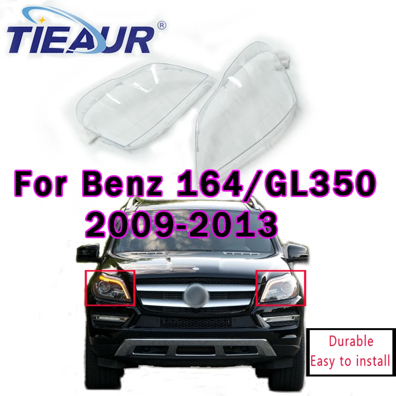 

TIEAUR Auto Light Caps For Benz 164 GL350 2009 2010 2011 2012 2013 Car Headlight Cover Lampcover Lampshade Lamp Glass Lens Case