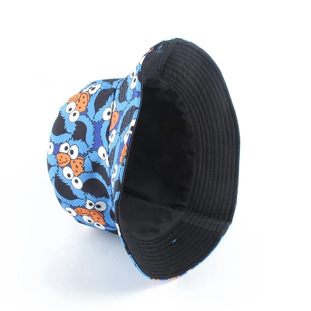 Vintage Printed Fishing Hat Summer Fisherman Hat Reversible Cartoon Bucket Hats For Women Men Street Hip Hop Bucket Cap