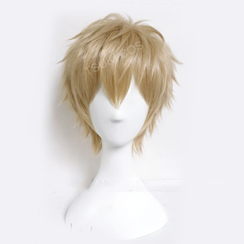 Anime ONE PUNCH-MAN Genos Short Wig Cosplay Costume Heat Resistant Synthetic Hair Men Wigs+Wig Cap