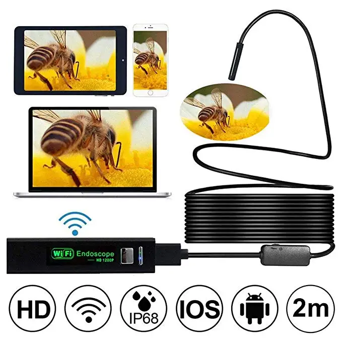 

Wifi 8MM 1200P 2m 5Mm10m Semi-Rigied Endoscope Inspection Borescope Snake Video Flexible Camera for IOS Android Car Detection