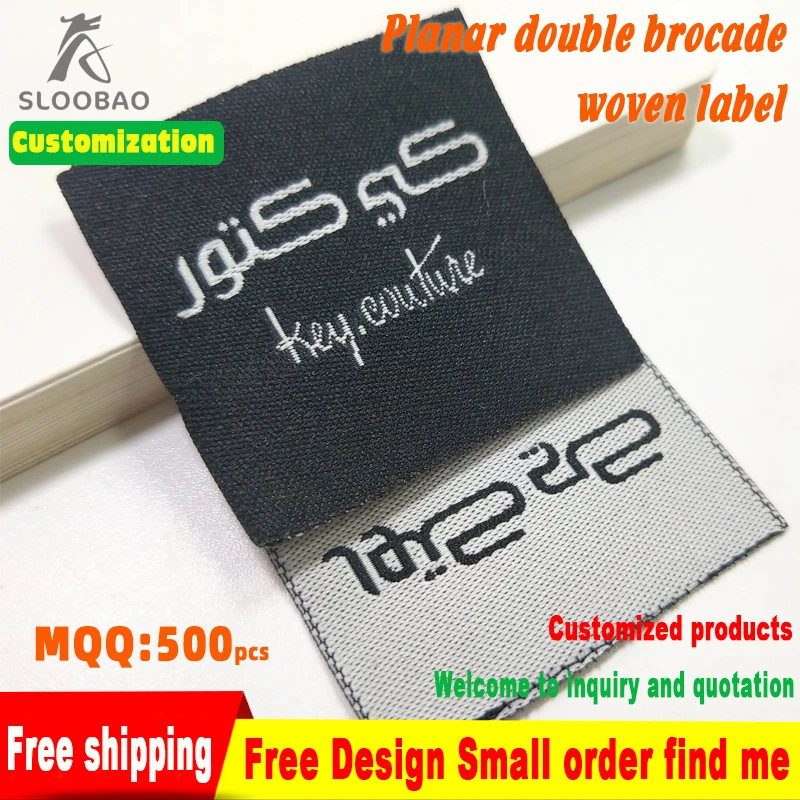 

Free Shipping Garment Wewing Suppliers OEM Logo Small Order Computer Accepted Custom Woven Labels Private ClothingTags500PCS/Lot