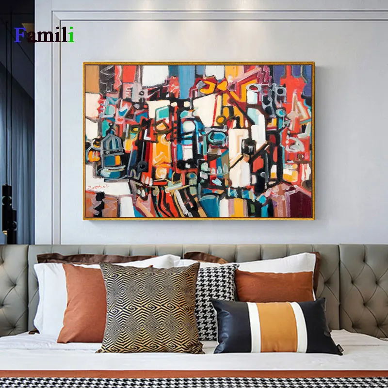 

Abstract Vintage Art Paintings Abstract Picture Retro Poster And Prints Wall Canvas Pictures For Living Room Home Decor-01