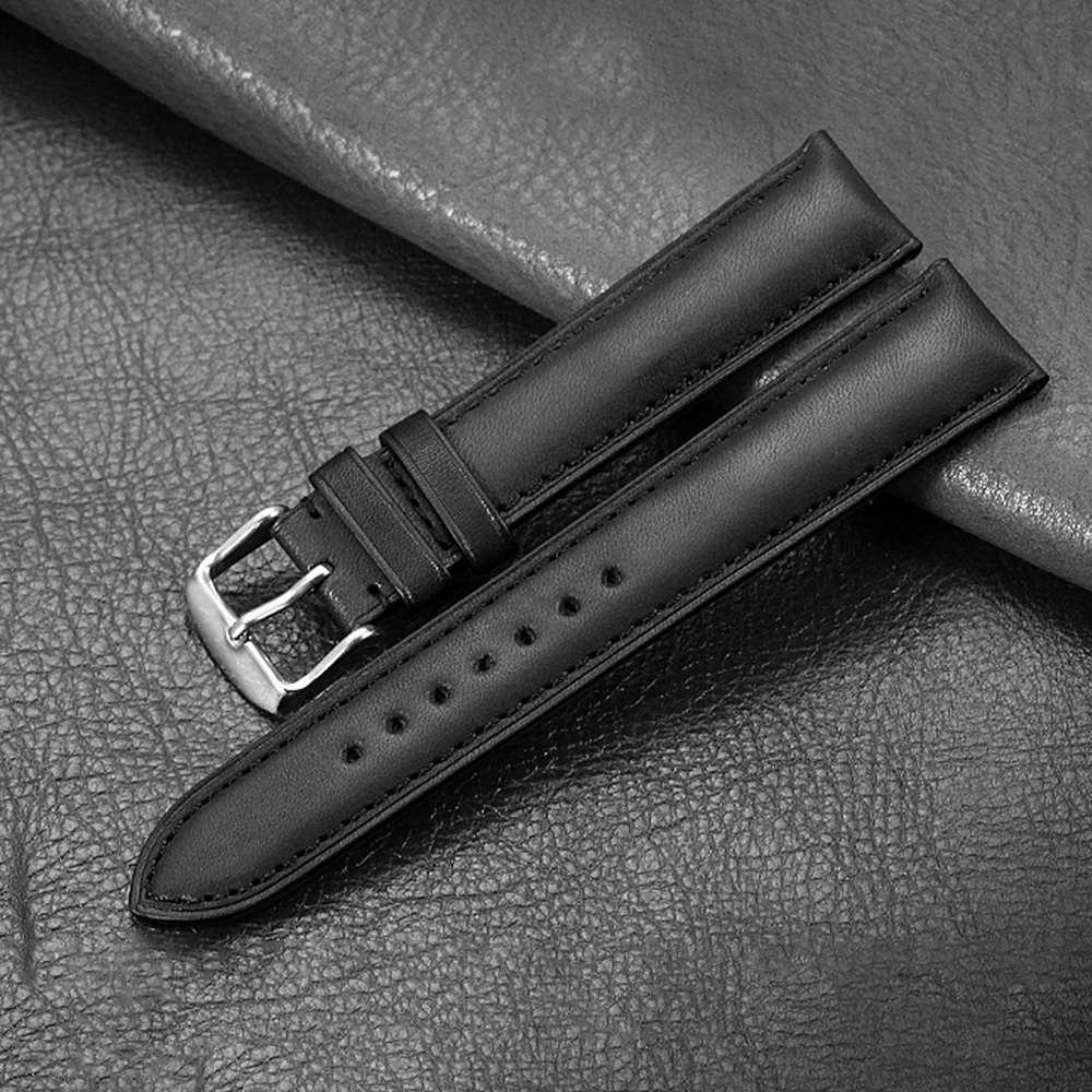 Rogbid pulseira de relógio de couro genuíno para homens relógio feminino 24mm liberação rápida pulseira de relógio preto marrom