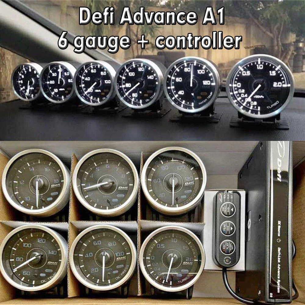 Def* Advance A1 Defi Link System Daisy Chain Auto Gauge 6 gauges Volt Water Temp Oil Temp Oil Press Tachometer RPM Turbo boost