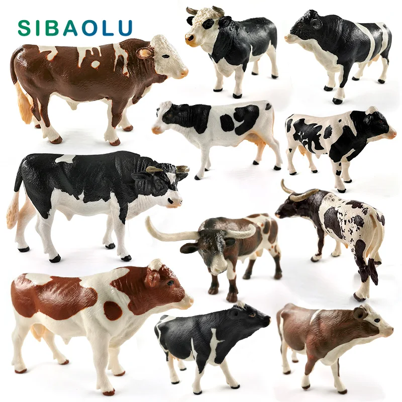 

New Big Cow Simulation Farm Cattle Ox Bull figurine Animal model home decor miniature fairy garden decoration accessories modern