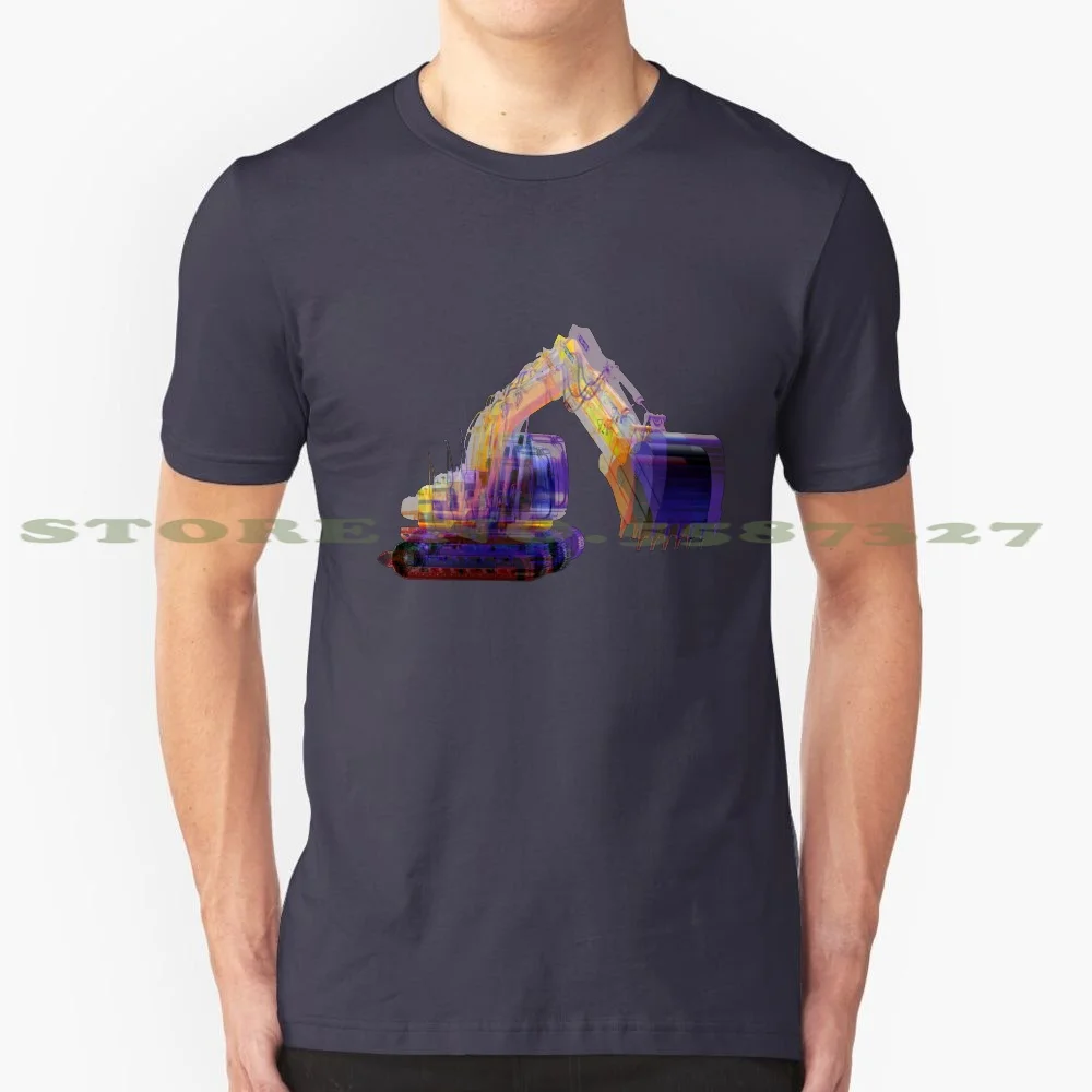 Excavator 3D 100% Cotton T-Shirt Digger Tractor Power Shovel Construction Vehicle Excavation Vector Heavy Equipment Operator