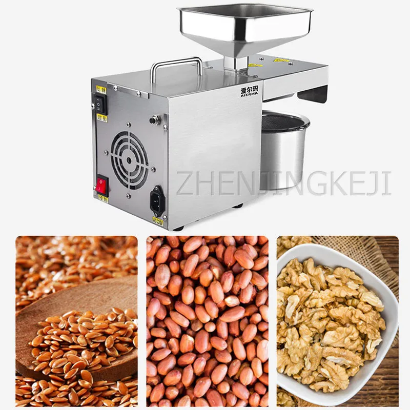 220V Small Oil press Family Commercial Youfang Hot and cold Squeeze Peanut Sesame Fully automatic Stainless steel Oil press 550W