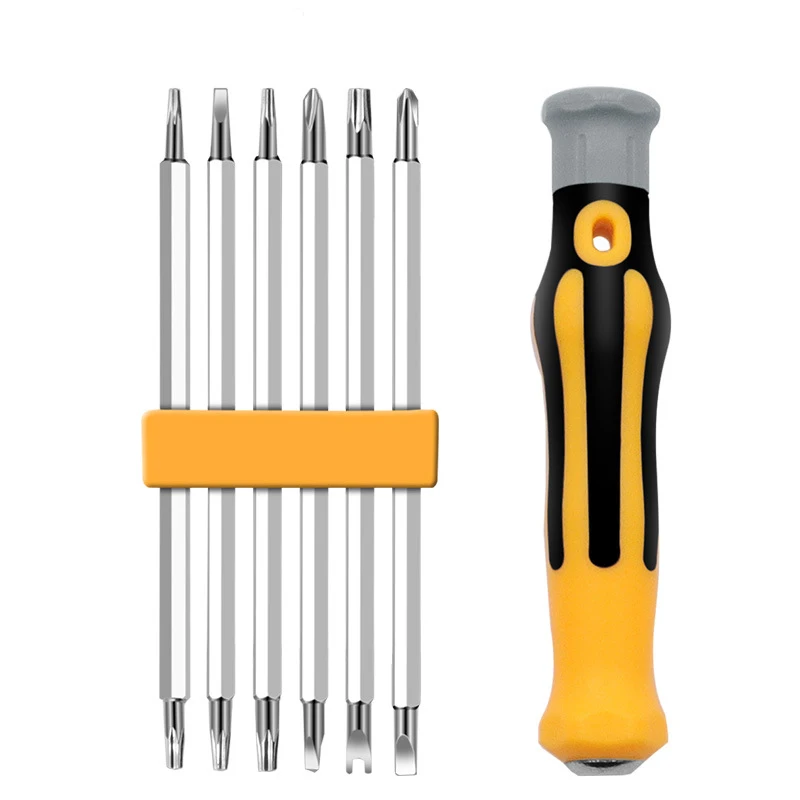 6 in 1 Multi-function Household Screwdriver Set Strong Magnetic Screwdriver Special-shaped Phillips Double Head Torx Screwdriver