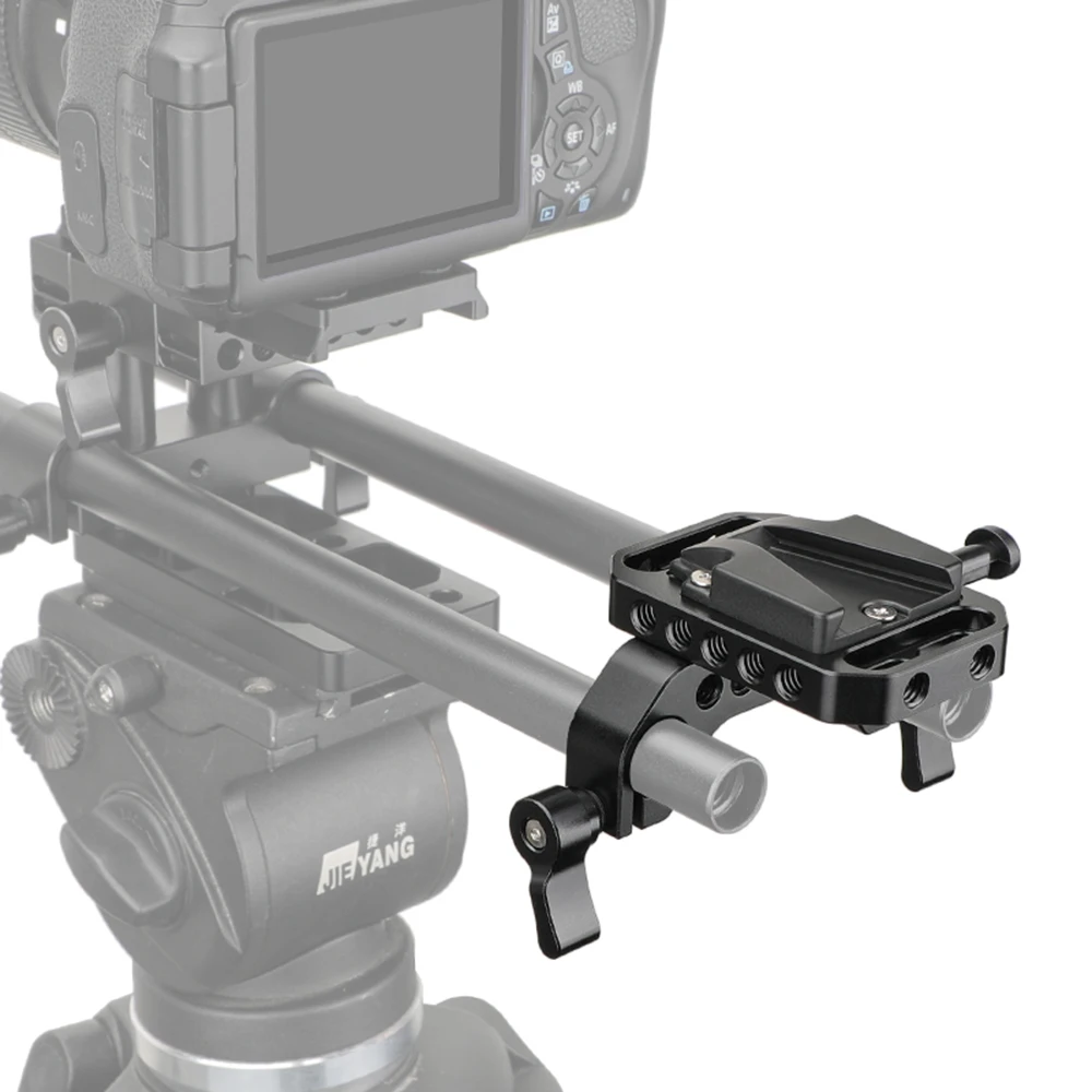 CAMVATE-Adaptador de liberación rápida Mini v-lock para cámara, abrazadera de varilla de 15mm y puntos de montaje de 1/4 pulgadas para batería de la cámara DSLR