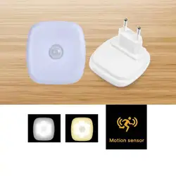 Smart Motion Sensor LED Night Lamp, EU Plug, luzes de parede para casa, WC infantil, cabeceira, corredor, caminho