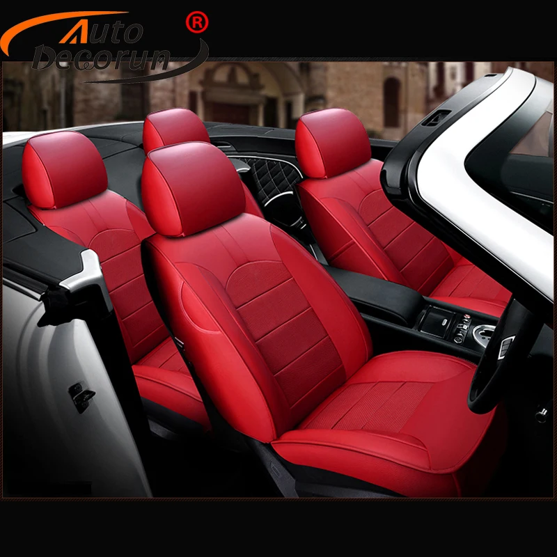 

AutoDecorun Perforated Cowhide & PVC Leather Seat Covers for Audi A4 B8 B7 B6 Seat Cushions Cars Accessories Full Set 2009-2022