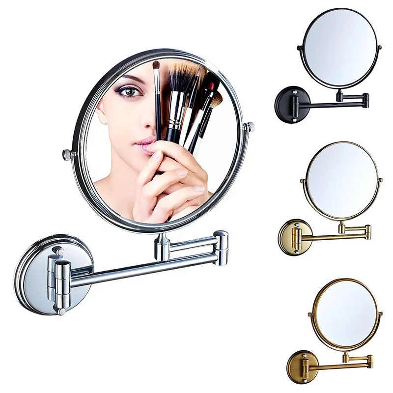 antique brass makeup mirror espelhos do banheiro x ampliacao folding shear dual side wall hanger round mirror preto 01