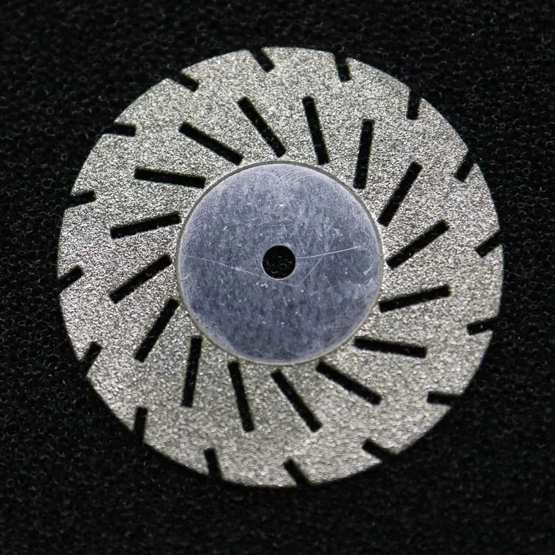 9pcs Dental lab 0.20mm Double Sided Diamond Cutting Disc for separating polishing ceramic crown plaster or jade with 2 mandrels