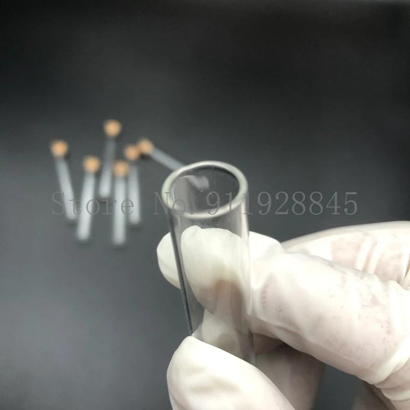 20pcs 50pcs 100pcs Lab 12x75mm Thickening Glass Flat-bottom Test Tube with Cork Stoppers School SuppliesMini Vial Tube