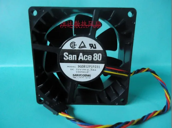 San Ace80 9G0812P1F031 9G0812P1F041 12V 0.58A 8038mm 4Fans line server Cooling Fan 80X80X38MM PWM