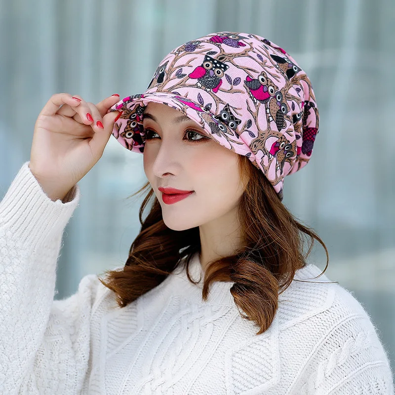 

New Autumn and Winter Caps Korean Fashion Breathable Cap Ladies Baotou Hat Confinement Hats Beanies