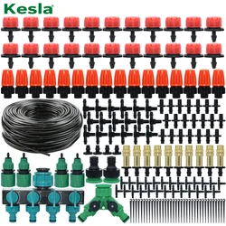 KESLA 5-35m 4/7mm zestaw do nawadniania węża z mikrootworami System automatyczny regulowany rozpylanie 1/4 ''Dripper Garden szklarnia