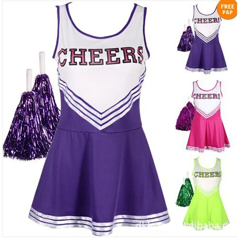 Cheerleader Costume Schoolgirl Dress School Girl Sexy Costumes Women Cosplay Halloween Cheer Leader Fancy Dress Sports Uniform