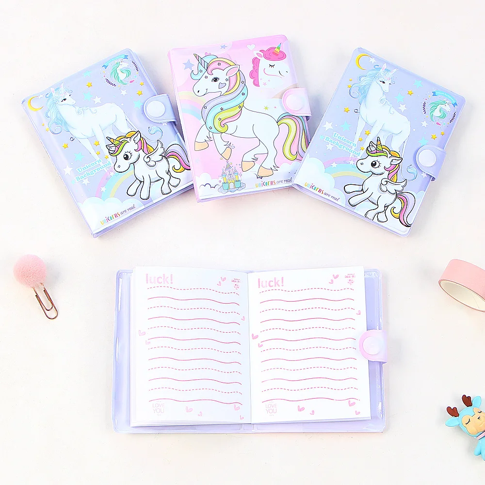 Kawaii Unicorn Cartoon Notebook Ball-point Pen Memo Pad Stationery Set for Kids Gift Creative Notepad School Office Suppies