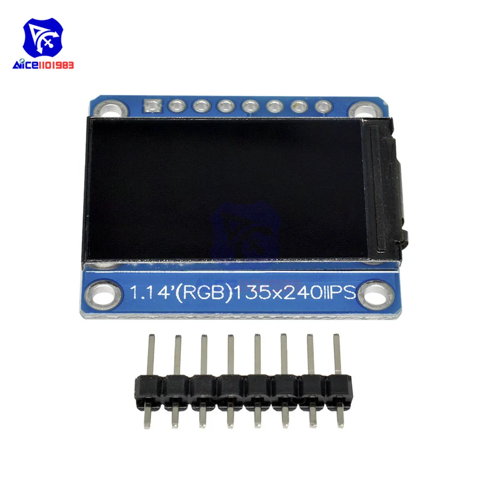 Diymore 1.14 Inch Spi 240X135 Rgb Tft Lcd Display Module ST7789 Ips Hd Lcd-scherm Voor Arduino C51 STM32 3.3V Met Pin