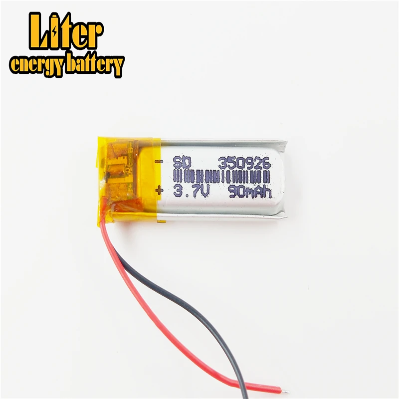 RECHARGEABLE 3.7V 90MAH LI-ION BATTERY 350926 Li-polymer Batteries FOR MP3 MP4 MP5 BLUETOOTH HEADSET GPS