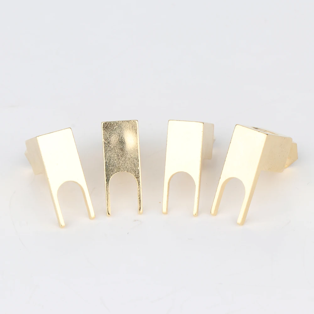 4/8pcs 하이 엔드 24K 골드 도금 수리 부품 직각 스피커 케이블 스페이드 플러그 Hifi 오디오 스피커 케이블 커넥터 플러그