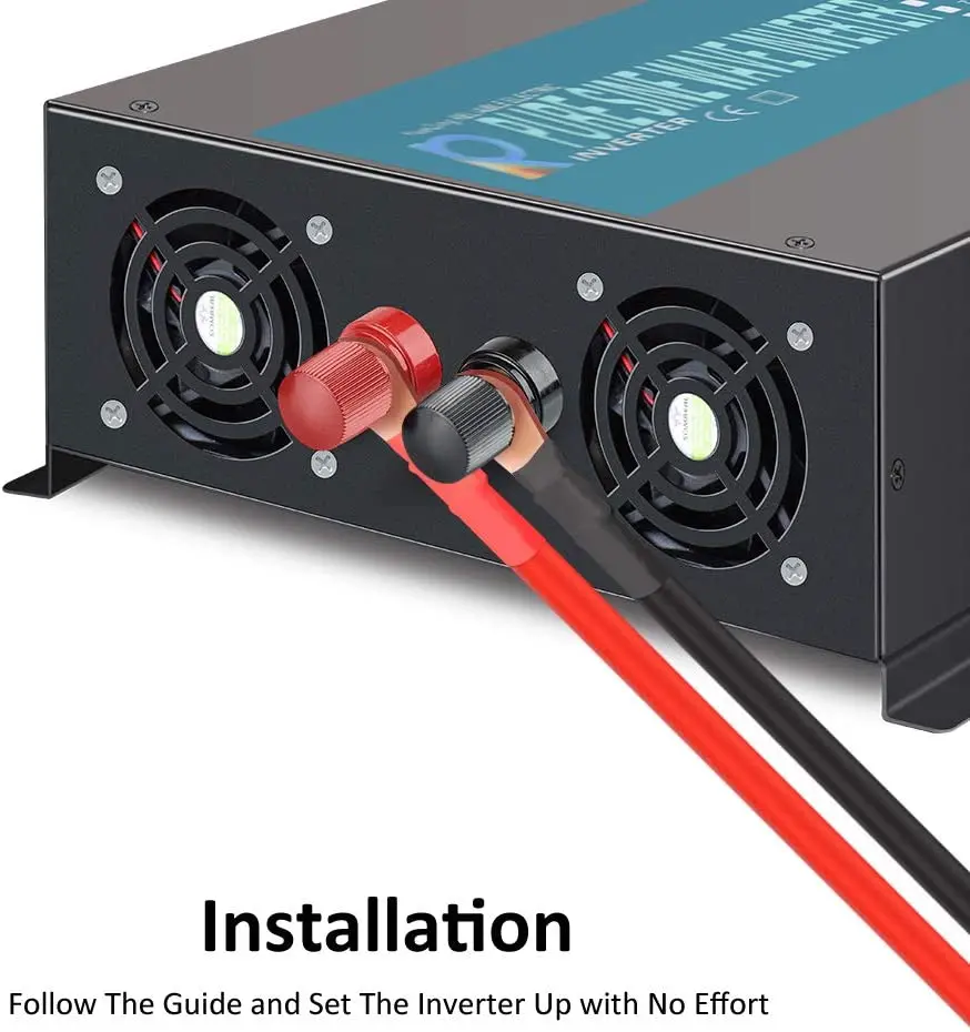 Imagem -03 - Inversor de Onda Senoidal Pura Potência 24v 220v Fora da Grade Backup Inversor Solar Power Bank Conversor 12v 48v dc para 120v 230v 240v ac 1000w