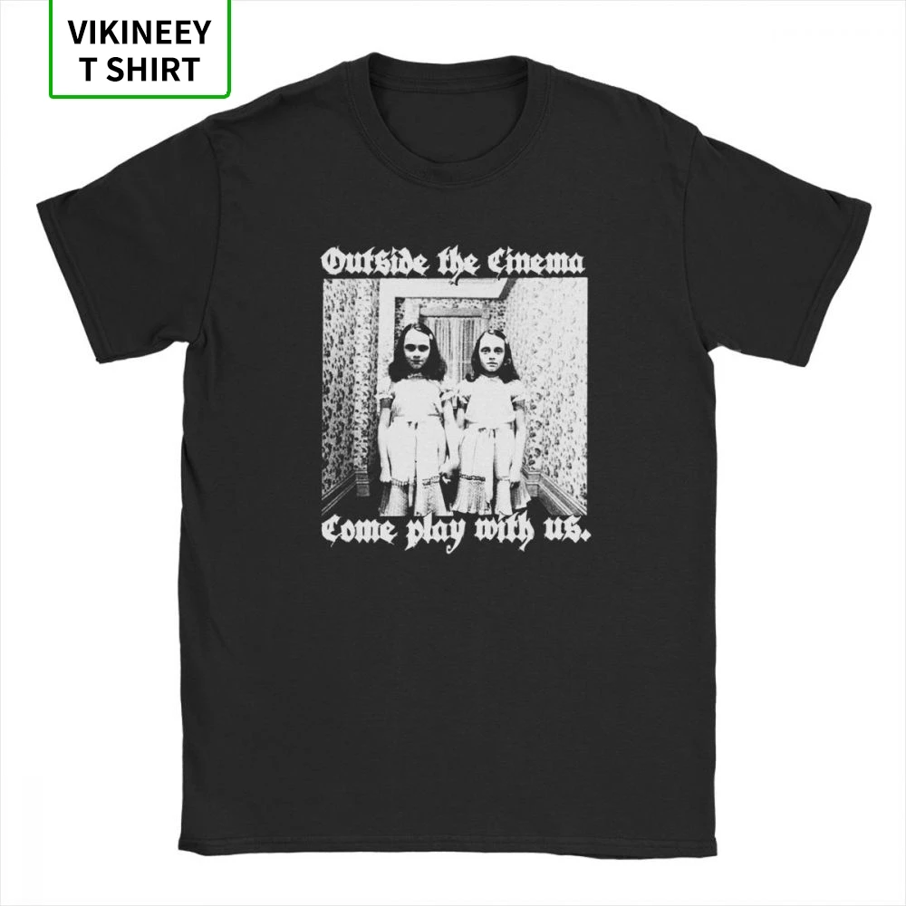 OTC Shinning Horror T Shirt Men Cotton Vintage T-Shirt Redrum Movie Grady Twins Scary Creepy Halloween Tee Short Sleeve Clothes