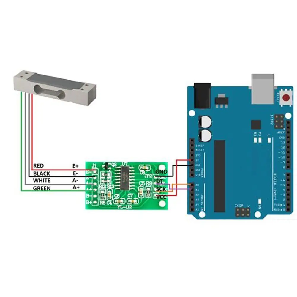 500g Scale Load Cell Weight Weighing Sensor +HX711 24bits AD Module for Arduino DIY RCmall