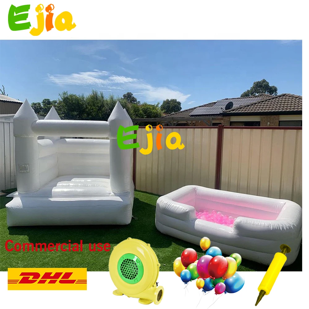 Hot 8ft/2.5m 6.5ft/2m Ball Pit Combo set Small Inflatable Bounce Castle House  For Kids Garden Indoor  Outdoor Rental