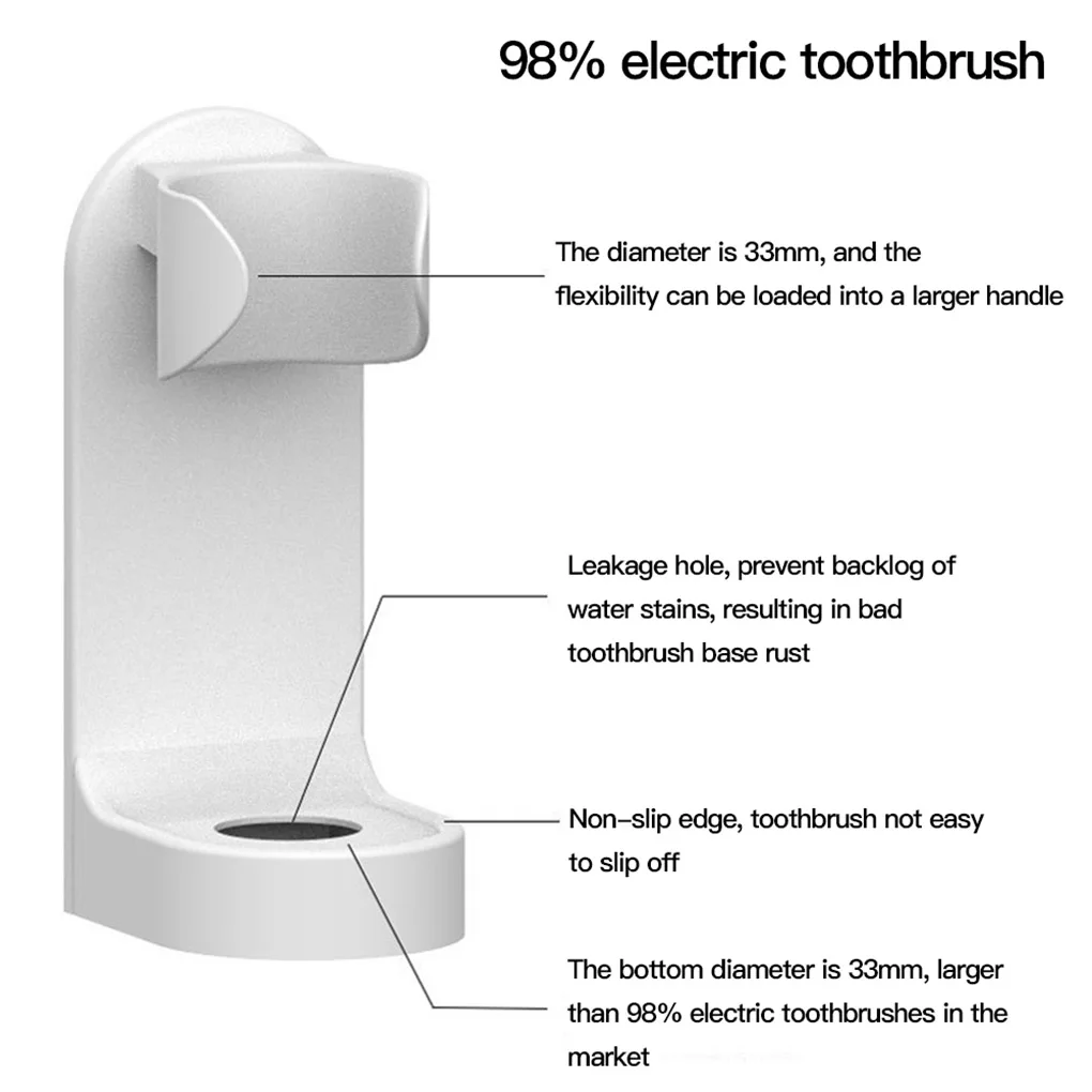 Electric Toothbrushes Stand Base Wall Mounted Brushes Holder Bracket Mount Household Bathrooms Toilets Wash Rooms