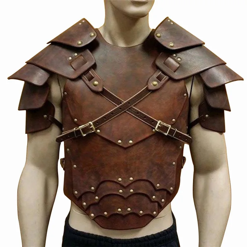 Costume Médiéval Steampunk en Cuir pour Homme, Armure de oral alier Viking Samouraï Kokor, Plate-Forme de Combat Vintage, Lancé SFP, Paudrons