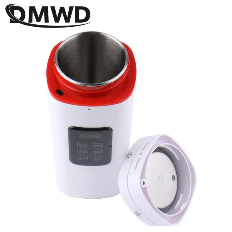 DMWD Portable Electric Kettle 500ml Thermal Cup Tea Coffee Boiler Insulation Water bottle For Travel Kitchen Appliance 100-240V