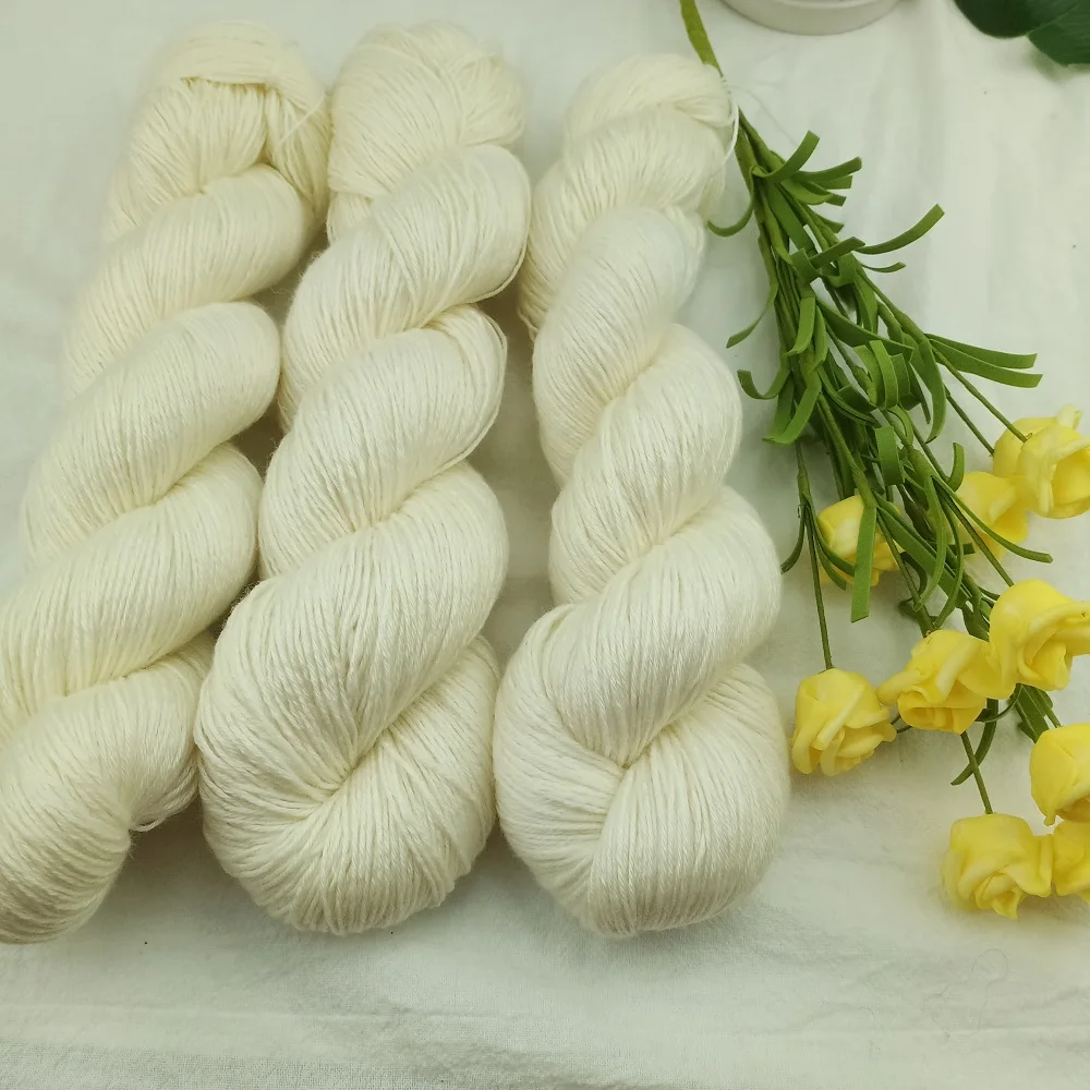 Undyed Superwash Extrafine Merino Wool with Nylon New Sock Yarn Natural White Color