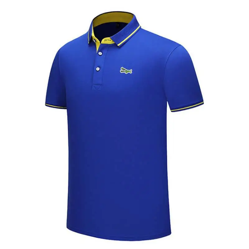 Polos de manga corta para hombre, camisas informales de algodón con logotipo bordado, Tops con solapa, nuevo diseño de S-4XL, verano, 2020