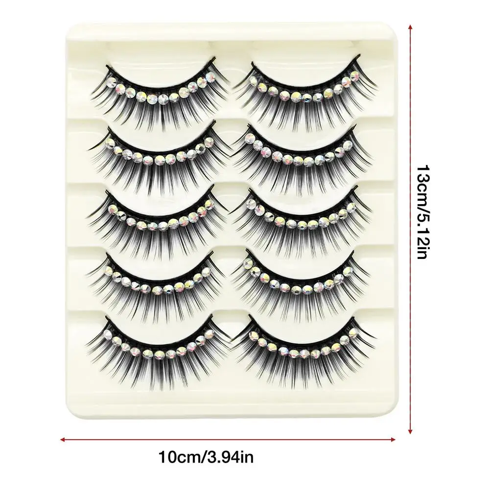 Lash Extension Supplies Colored False Eyelashes White Symphony Diamond Fake Eyelashes Natural Long Thick Parties Role-play Tool