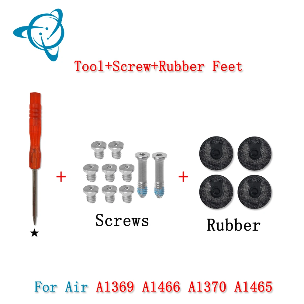 Shenyan New A1370 A1369 A1465 A1466 Rubber Feet Cover Bottom Feet Foot + Screws Set For MacBook Air 11\