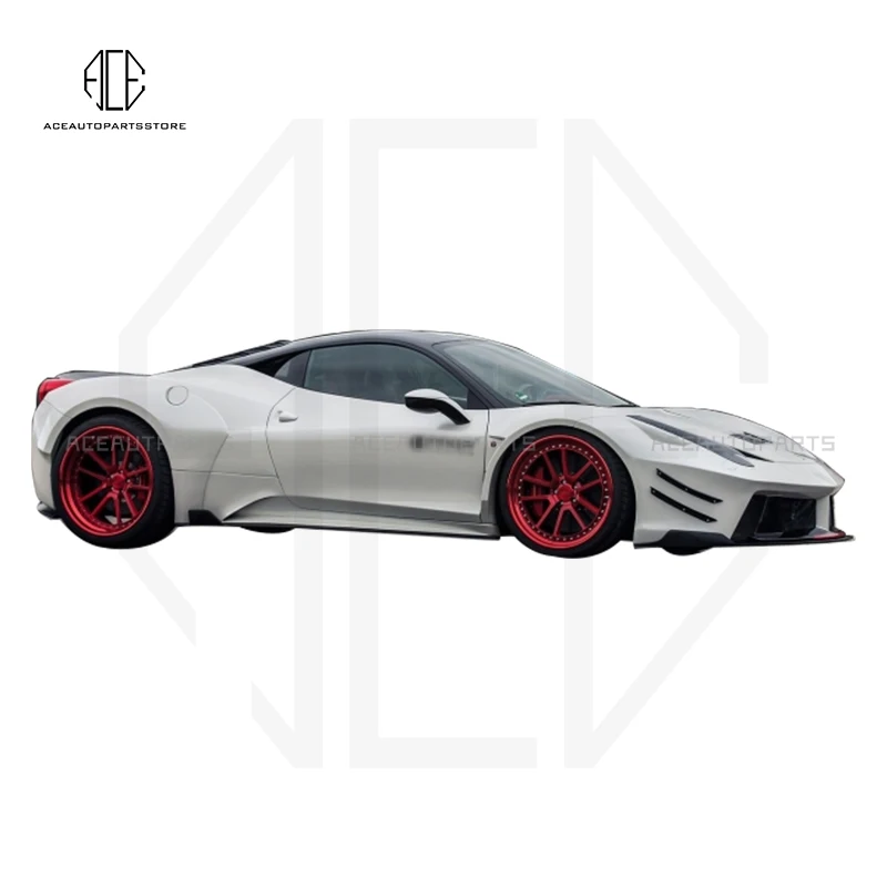 FRP / Carbon fiber wide body kit for Ferrari 458 tuning body kit front bumper rear bumper side skirts apron engine bonnet hood