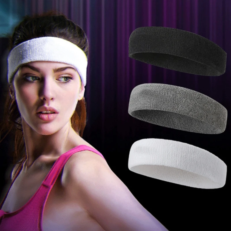 3 Colors Women/Men Cotton Elastic Sweatband Sport Headband Running Fitness Head Band Hair Bandage Cycling Prevent Sweat Band