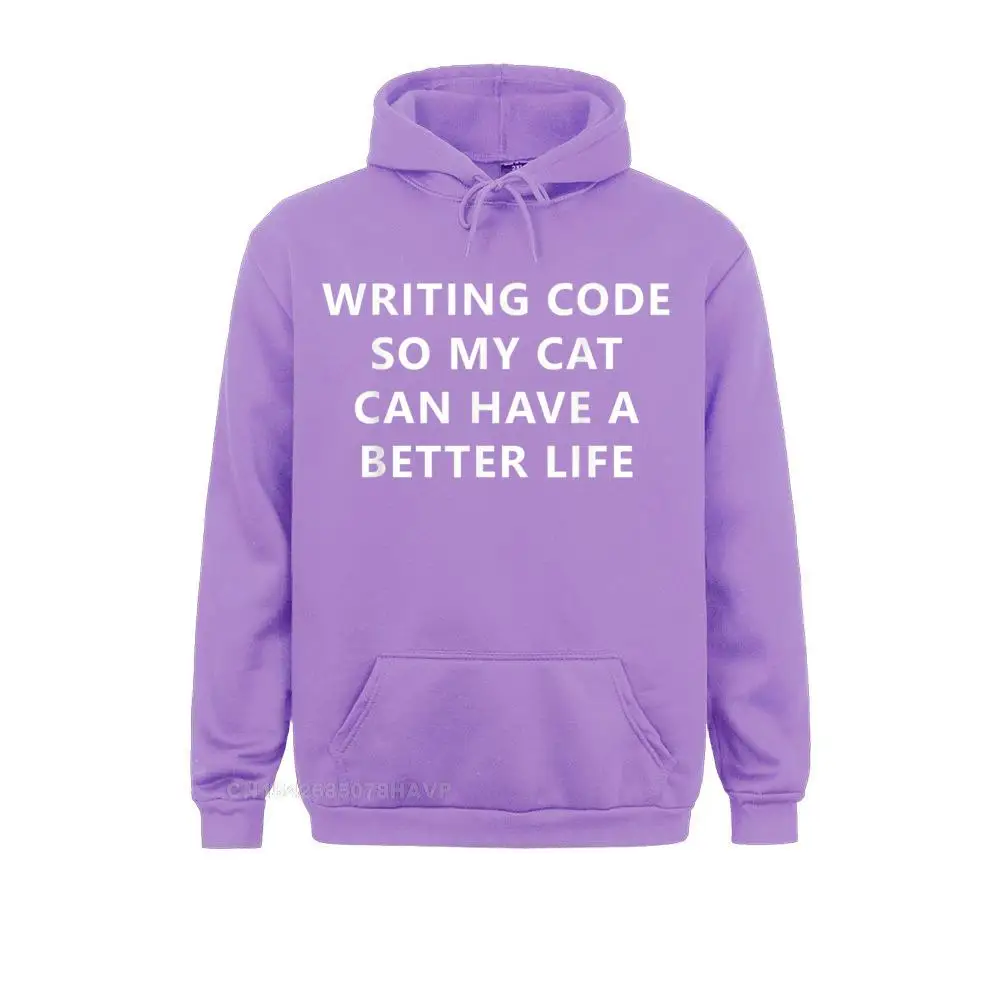 Programmer Writing Code For My Cat Funny Coding Hoodie Sweatshirts For Men Long Sleeve Hoodies Fashionable Fall Hoods Casual