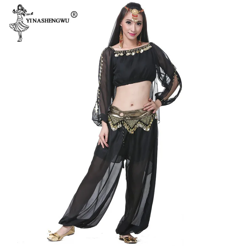 2/5 Stks/set Vrouwen Bellydance Kostuum Buikdans Broek Set Oosterse Dans Kostuum Pailletten Autumnwinter Indiase Belly Dancewear Pak