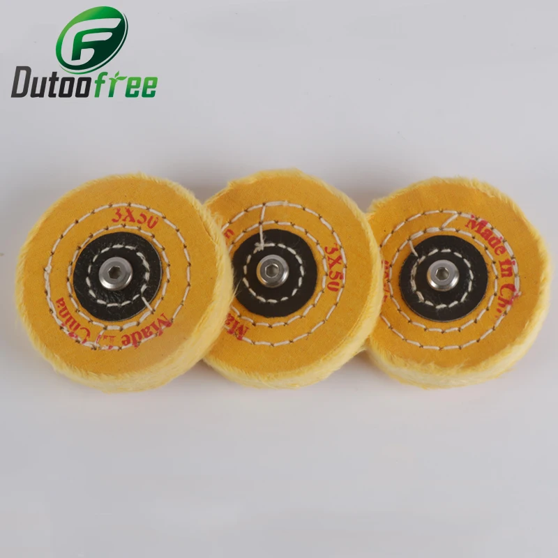 Yellow Round Polishing Wheel  Flannel  Polishing Metal Woodworking Belt Machine DIY Grinding Tool Accessories