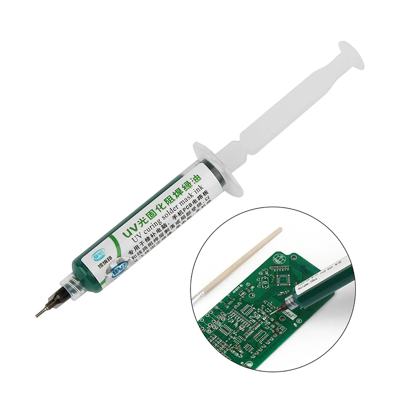 10CC UV Light Curing BGA PCB Solder Mask Ink Green Welding Oil Paint Prevent Corrosive Arcing