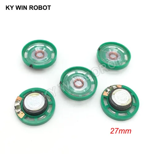 초박형 스피커 초인종 경적, 장난감 자동차 경적, 8 ohms, 0.25 와트, 0.25 W, 8R, 직경 27mm, 2.7cm 두께 7mm, 로트당 5 개, 신제품 