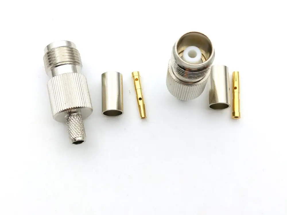 50pcs-100PCS COPPER TNC Crimp Female RF connector for LMR195 RG58 RG400 RG142 cable ADAPTER