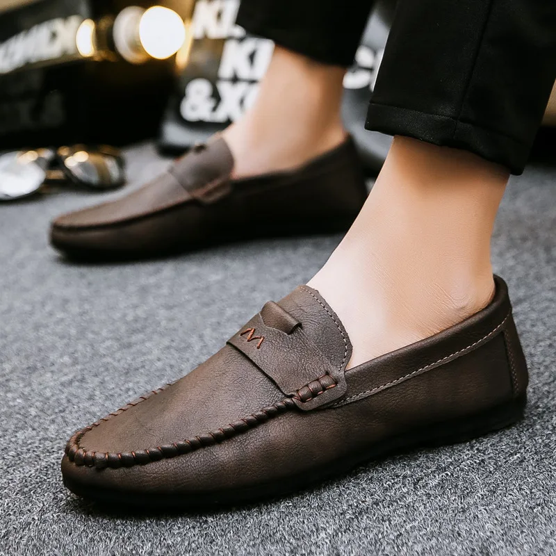 Gentlemans Luxury Leather Shoes Men Sneakers Men Trainers Lace-up Flat Driving Shoes Zapatillas Hombre Casual