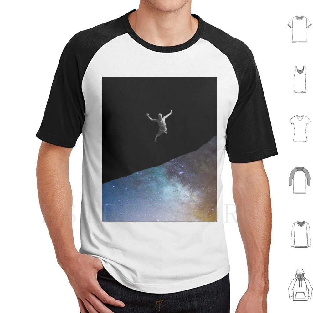 Courage To Explore T-shirt noir en coton pour hommes 6xl Courage Explore Black Universe