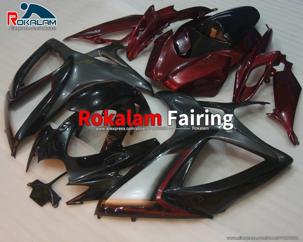 

Cowling For Suzuki K6 GSXR600 GSXR750 K6 2006 2007 GSX-R600 GSX-R750 06 07 Red Black Motorbike Fairing Kit (Injection Molding)