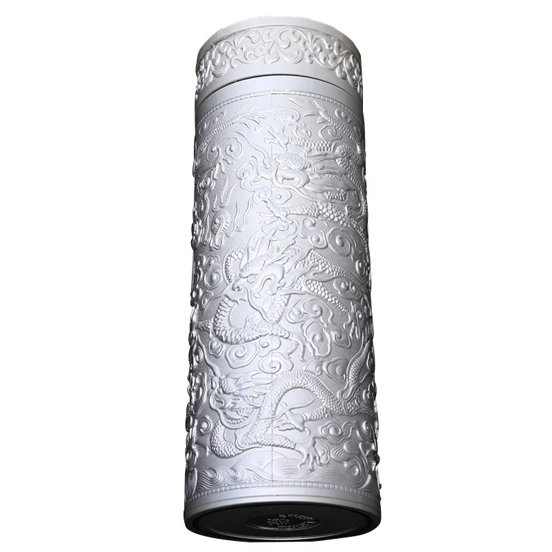 Kowloon Pattern Sterling Silver Cup Sterling Silver Liner High-end Vacuum Flask Health Cup Box